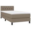 vidaXL Sommier à lattes de lit avec matelas LED Taupe 80x200 cm Tissu