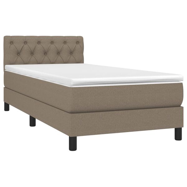 vidaXL Sommier à lattes de lit avec matelas LED Taupe 80x200 cm Tissu