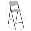 vidaXL Chaises de bar pliables lot de 2 PEHD et acier Blanc