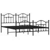 vidaXL Cadre de lit m&eacute;tal sans matelas avec pied de lit noir 160x200cm