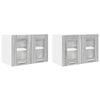 vidaXL Armoire suspendue 2 pc Gris Sonoma Bois d'ing&eacute;nierie