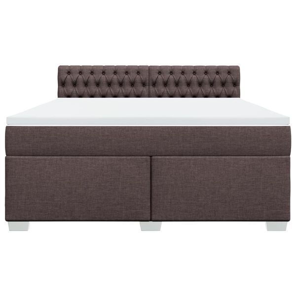 vidaXL Sommier &agrave; lattes de lit avec matelas Marron fonc&eacute; 180x200 cm