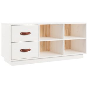 vidaXL Banc &agrave; chaussures Blanc 100x34x45 cm Bois de pin massif