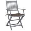 vidaXL Chaises pliables d'ext&eacute;rieur lot de 6 et coussins Bois d'acacia