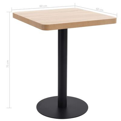 vidaXL Table de bistro Marron clair 60x60 cm MDF