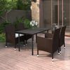 vidaXL Ensemble &agrave; manger de jardin coussins 5 pcs R&eacute;sine tress&eacute;e Verre