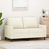 vidaXL Canap&eacute; &agrave; 2 places Cr&egrave;me 120 cm Velours