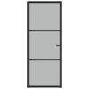 vidaXL Porte int&eacute;rieure 83x201,5 cm Noir Verre mat et aluminium