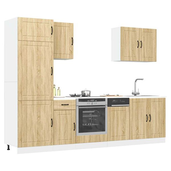 vidaXL Ensemble d'armoires de cuisine 7 pcs Lucca bois d'ing&eacute;nierie