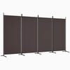 vidaXL Cloison de s&eacute;paration 4 panneaux Marron 346x180 cm Tissu