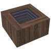 vidaXL Table basse avec LED ch&ecirc;ne marron 60x60x40 cm bois d'ing&eacute;nierie