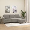 vidaXL Canap&eacute; &agrave; 3 places avec repose-pieds Gris clair 180 cm Velours