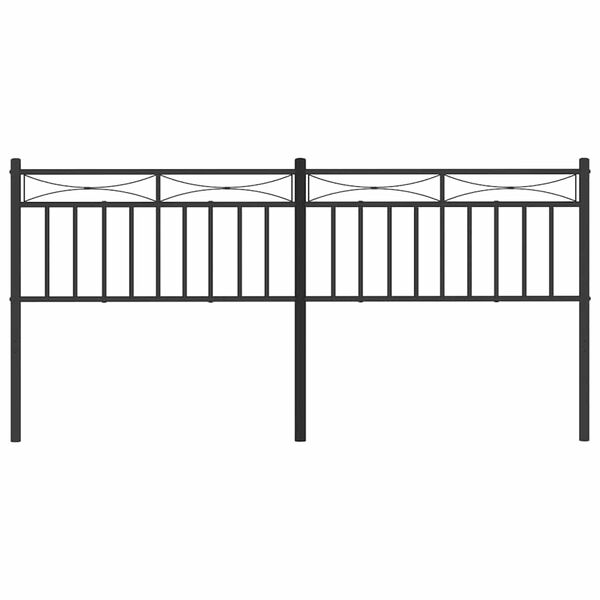 vidaXL T&ecirc;te de lit m&eacute;tal noir 180 cm