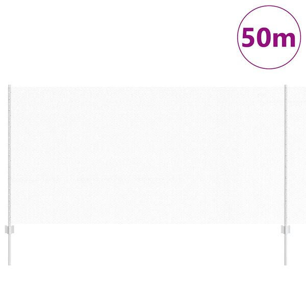 vidaXL Cl&ocirc;ture avec poteau Argent&eacute; 1,2 x 50 m Acier
