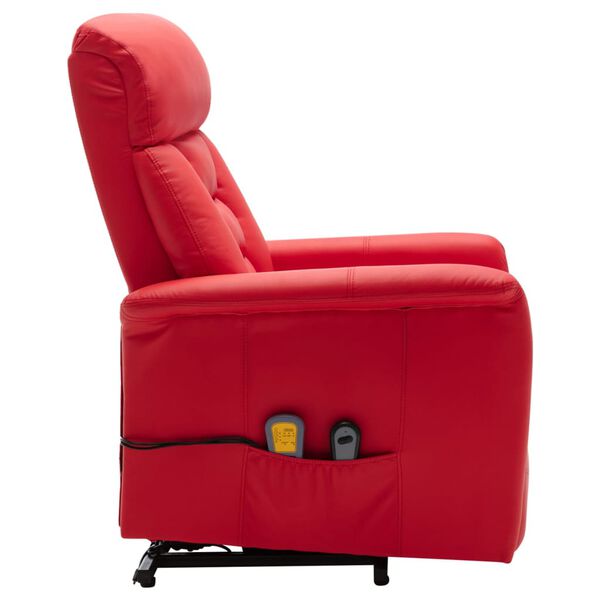 vidaXL Fauteuil de massage Rouge Similicuir