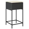vidaXL Ensemble de bar de jardin 5 pcs avec coussins noir poly rotin