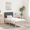 vidaXL Cadre de lit avec t&ecirc;te de lit rembourr&eacute;e Gris fonc&eacute; 75 x 190 cm