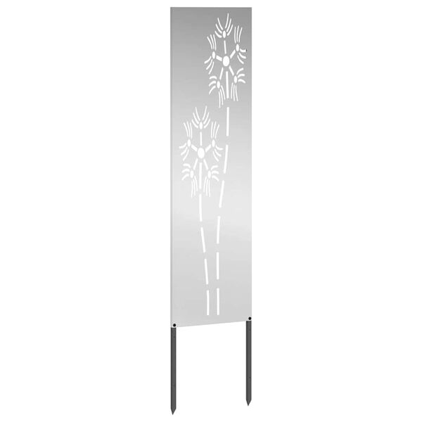 vidaXL &Eacute;cran de confidentialit&eacute; de jardin Fretwork Argent&eacute; 32 x 140 cm