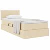 vidaXL Lit avec rangement et matelas avec matelas Cr&egrave;me 90 x 190 cm