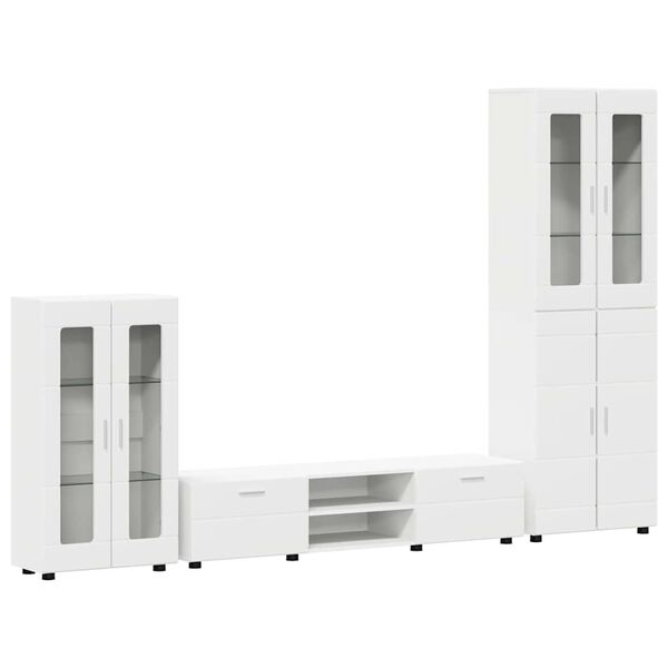 vidaXL Ensemble meuble TV avec tiroir FLORIN Blanc Bois d'ing&eacute;nierie