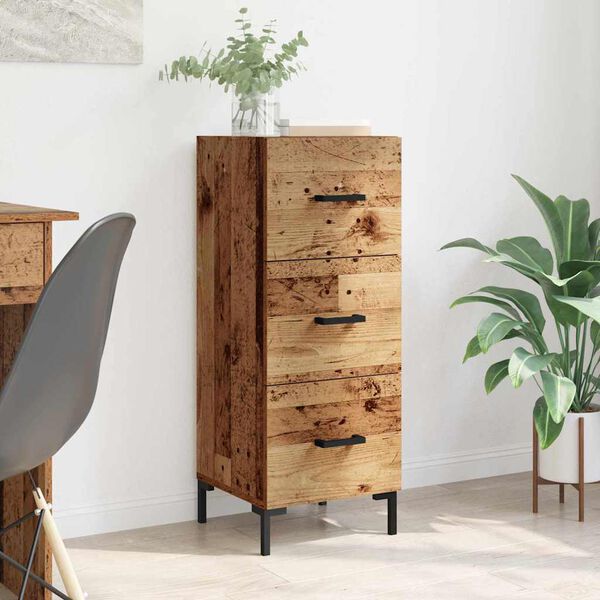 vidaXL Buffet Bois ancien 34,5 x 34 x 90 cm Bois d'ing&eacute;nierie