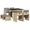 vidaXL Ensemble &agrave; manger de jardin et coussins 9 pcs m&eacute;lange beige
