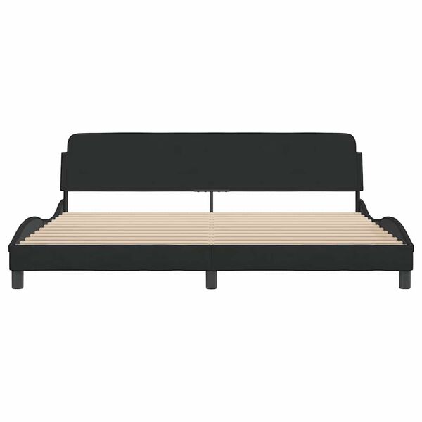 vidaXL Cadre de lit Dover noir 200x200 cm velours