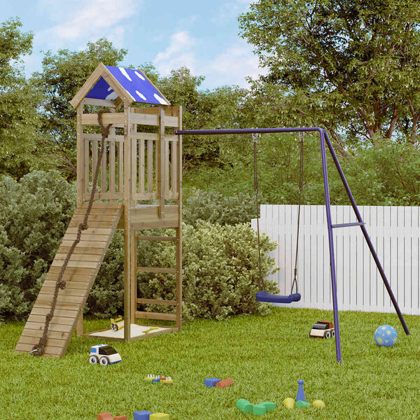 vidaXL Aire de jeux d'ext&eacute;rieur bois de pin impr&eacute;gn&eacute;