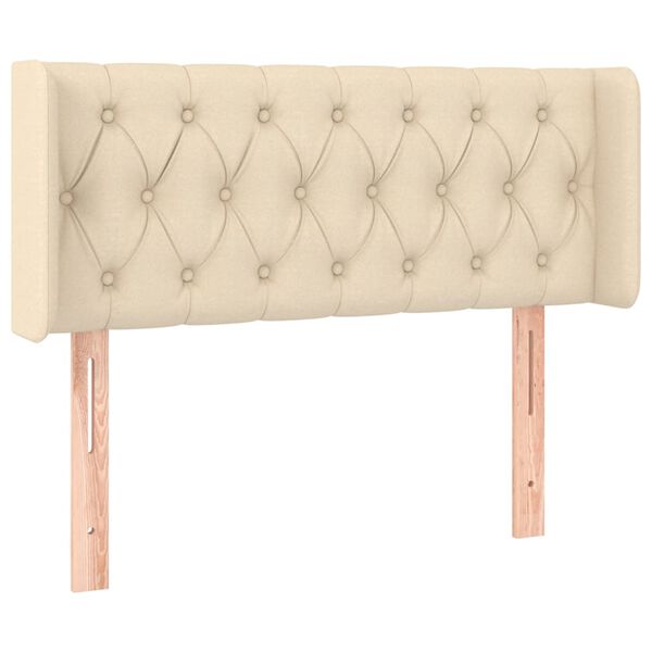 vidaXL T&ecirc;te de lit avec oreilles Cr&egrave;me 93x16x78/88 cm Tissu