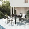 vidaXL Ensemble &agrave; manger de jardin coussins 5pcs Noir R&eacute;sine tress&eacute;e
