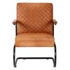 vidaXL Fauteuil marron clair cuir v&eacute;ritable