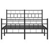vidaXL Cadre de lit m&eacute;tal sans matelas avec pied de lit noir 140x190cm