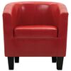 vidaXL Chaise cabriolet avec repose-pied Rouge Similicuir