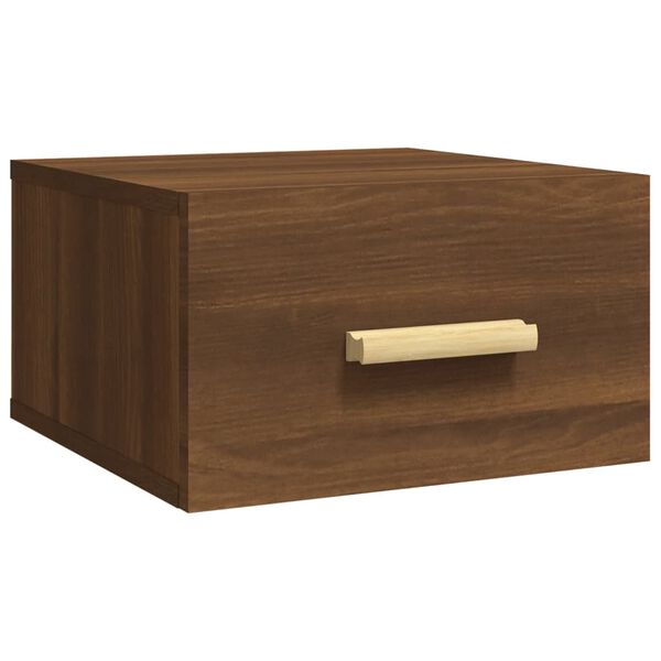 vidaXL Table de chevet murale ch&ecirc;ne marron 35x35x20 cm
