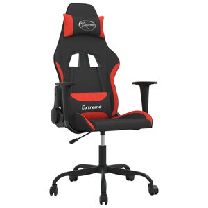 vidaXL Chaise de jeu de massage Noir et rouge Tissu
