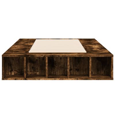 vidaXL Cadre de lit chêne fumé 75x190 cm bois d'ingénierie