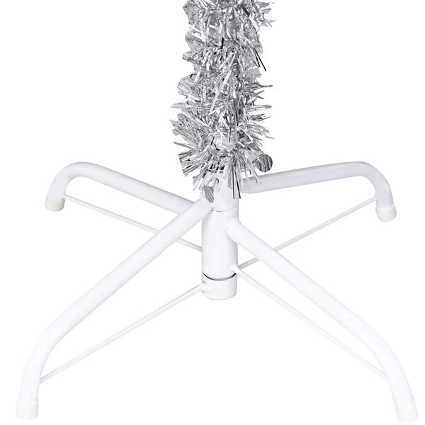 vidaXL Arbre de No&euml;l artificiel pr&eacute;-&eacute;clair&eacute;/boules argent&eacute; 180 cm PET