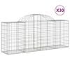 vidaXL Paniers &agrave; gabions arqu&eacute;s 30 pcs 200x50x80/100 cm Fer galvanis&eacute;