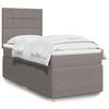 vidaXL Sommier &agrave; lattes de lit avec matelas Taupe 80x200 cm Tissu