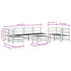 vidaXL Salon de jardin 8 pcs Blanc Bois de pin massif