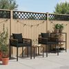 vidaXL Ensemble de meubles d'ext&eacute;rieur 3 pcs Noir Rotin PE