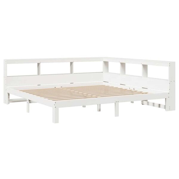 vidaXL Lit biblioth&egrave;que sans matelas blanc 180x200 cm bois pin massif