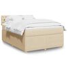 vidaXL Sommier &agrave; lattes de lit avec matelas Cr&egrave;me 160x200 cm Tissu