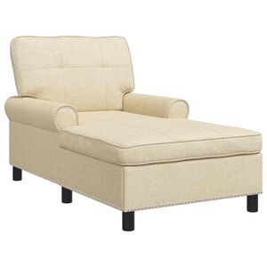 vidaXL Chaise longue Cr&egrave;me tissu 91 x 157 x 91 cm
