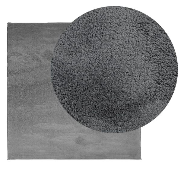 vidaXL Tapis OVIEDO &agrave; poils courts anthracite 240x240 cm
