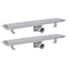 vidaXL Drain de douche lin&eacute;aire 2 pcs 630 x 140 mm Acier inoxydable