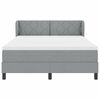 vidaXL Lit &agrave; ressorts avec matelas Gris clair 160 x 200 cm tissu