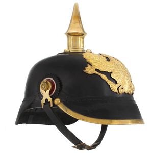 vidaXL Casque prussien allemand antique pour GN Noir Acier
