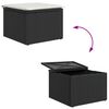vidaXL Ensemble de canap&eacute; de jardin avec coussin 7 pcs Noir Poly rotin