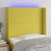 vidaXL T&ecirc;te de lit &agrave; LED Vert 83x16x118/128 cm Tissu